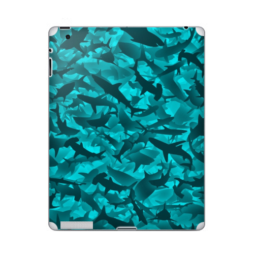 Наклейка на Планшет Apple iPad 4 Retina Акулы,  купить в Москве – интернет-магазин Allskins, акула, морская, вода, дайвинг, рыба, рвбалка, камуфляж