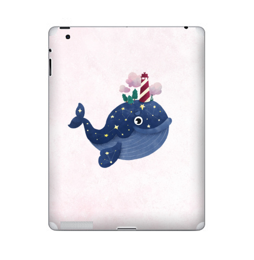 Наклейка на Планшет Apple iPad 4 Retina Кит хранитель маяка,  купить в Москве – интернет-магазин Allskins, милые животные, небо, нежно, космос, звезда, морская, маяк, киты