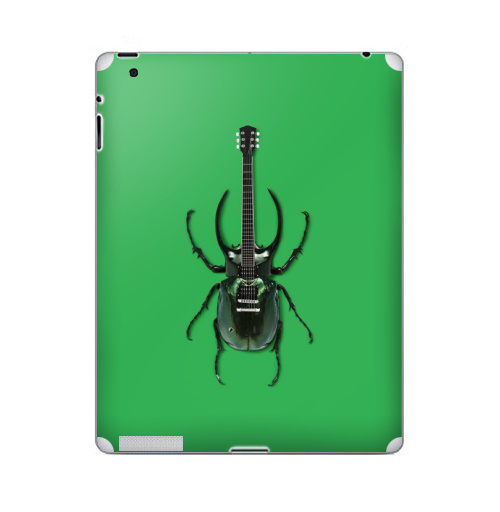 Наклейка на Планшет Apple iPad 4 Retina Музыка насекомых,  купить в Москве – интернет-магазин Allskins, жук, насекомые, гитара, зеленый, музыка, природа, поп-арт, сюрреализм