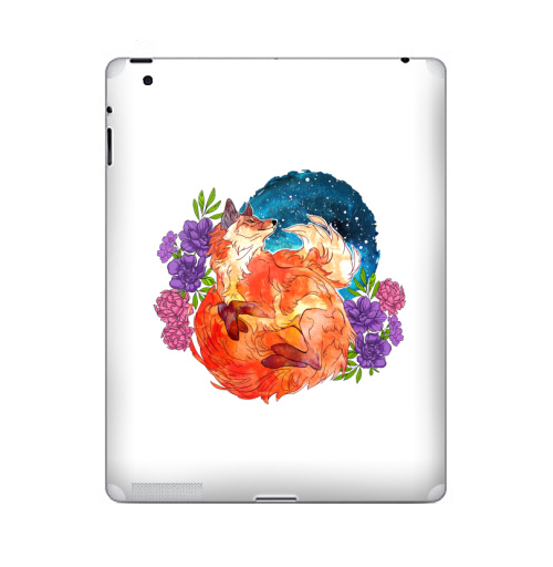 Наклейка на Планшет Apple iPad 4 Retina Мечтательный лис,  купить в Москве – интернет-магазин Allskins, лиса, космос, цветы, огонь, мечта