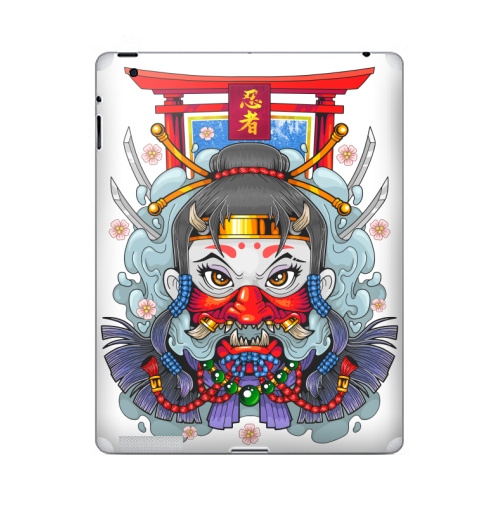 Наклейка на Планшет Apple iPad 4 Retina Девушка ниндзя,  купить в Москве – интернет-магазин Allskins, мистика, ниндзя, ассасин, они, демоны, азия, shinobi, Япония, манга, девушка, мифология
