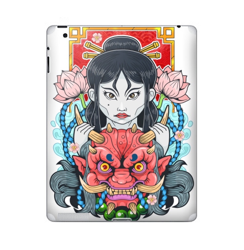 Наклейка на Планшет Apple iPad 4 Retina Девушка и демон,  купить в Москве – интернет-магазин Allskins, Япония, гейша, они, демоны, девушка, мистика, монстры, азия, мифология, магия, фэнтези