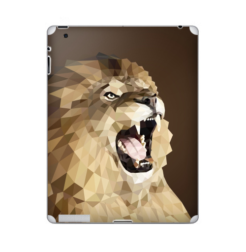 Наклейка на Планшет Apple iPad 4 Retina Лев с треугольником,  купить в Москве – интернет-магазин Allskins, милые животные, 300 Лучших работ, оригами, геометрия, лев, треугольник, монстры, коричневый