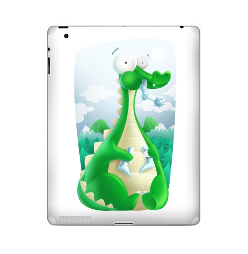 Наклейка на Планшет Apple iPad 4 Retina Какой рыцарь?,  купить в Москве – интернет-магазин Allskins, женские, для_влюбленных, сказки, рыцарь, дракон, графика, жизнь, любовь, животные, динозавры
