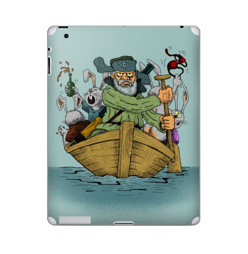 Наклейка на Планшет Apple iPad 4 Retina Дед Мазай,  купить в Москве – интернет-магазин Allskins, прикол, детские, легенда, весна, животные, заяц
