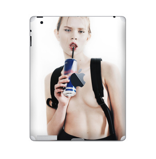 Наклейка на Планшет Apple iPad 4 Retina c яблоком Девочка с трубочкой,  купить в Москве – интернет-магазин Allskins, модели, секс, фотография