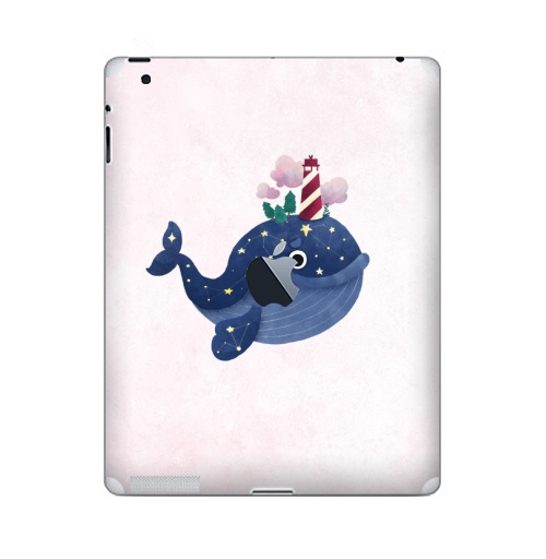 Наклейка на Планшет Apple iPad 4 Retina c яблоком Кит хранитель маяка,  купить в Москве – интернет-магазин Allskins, милые животные, небо, нежно, космос, звезда, морская, маяк, киты