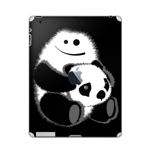 Наклейка на Планшет Apple iPad 4 Retina c яблоком Привет!,  купить в Москве – интернет-магазин Allskins, панда, безбашенная, белый, черный, 300 Лучших работ