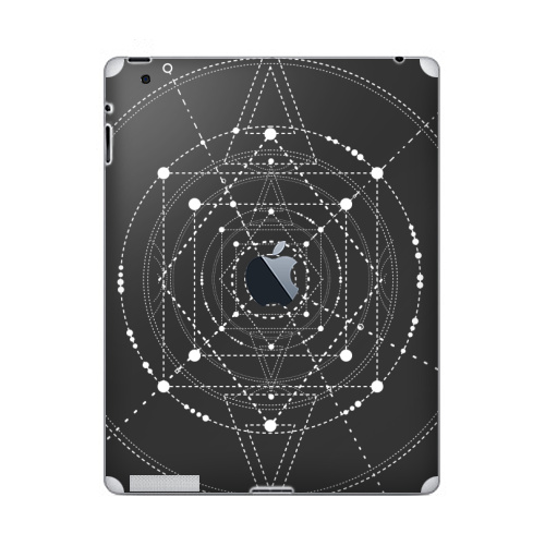 Наклейка на Планшет Apple iPad 4 Retina c яблоком Тайный код мироздания,  купить в Москве – интернет-магазин Allskins, черно-белое, духовность, секрет, дух, геометрия, сакральное, fashionillustration