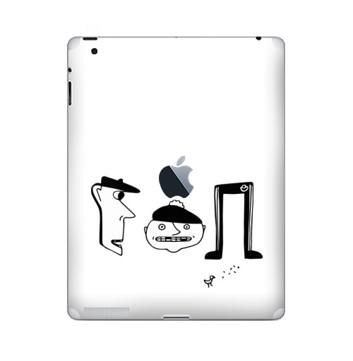 Наклейка на Планшет Apple iPad 4 Retina c яблоком Гоп,  купить в Москве – интернет-магазин Allskins, черно-белое, типографика, хулиган, персонажи, черное и белое, надписи