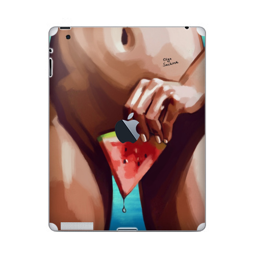 Наклейка на Планшет Apple iPad 4 Retina c яблоком Сочное лето,  купить в Москве – интернет-магазин Allskins, секс, лето, морская, арбуз, сочно, яркий