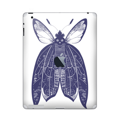Наклейка на Планшет Apple iPad 4 Retina c яблоком Мотыль,  купить в Москве – интернет-магазин Allskins, бабочки, череп