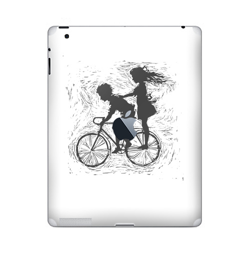 Наклейка на Планшет Apple iPad 4 Retina c яблоком Летнее, велосипедное,  купить в Москве – интернет-магазин Allskins, черно-белое, парные, детские, для влюбленных, радость, лето, дружба, велосипед, любовь, 8 марта, 300 Лучших работ