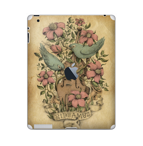 Наклейка на Планшет Apple iPad 4 Retina c яблоком Rideamus,  купить в Москве – интернет-магазин Allskins, милые животные, 300 Лучших работ, цветы, птицы, текстура, контрабас, женские