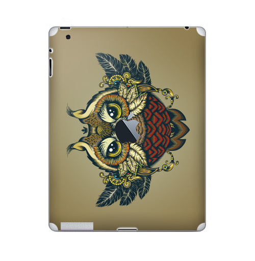 Наклейка на Планшет Apple iPad 4 Retina c яблоком Совуха,  купить в Москве – интернет-магазин Allskins, милые животные, 300 Лучших работ, сова, птицы, королева, цвет