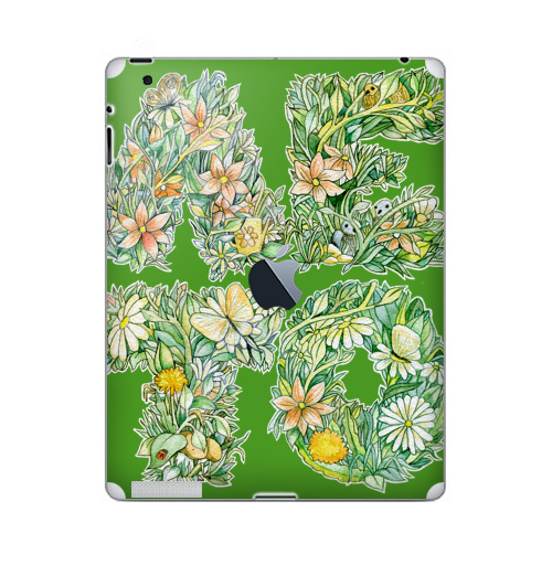 Наклейка на Планшет Apple iPad 4 Retina c яблоком ЛЕТО,  купить в Москве – интернет-магазин Allskins, летнее, каникулы, радость, лето, лес, настроение, цветы, надписи