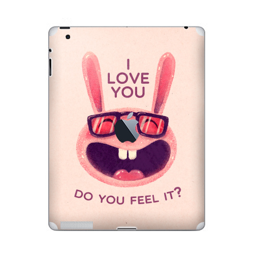 Наклейка на Планшет Apple iPad 4 Retina c яблоком Влюбленный зая,  купить в Москве – интернет-магазин Allskins, заяц, животные, любовь, улыбка, сердце, хипстер, для влюбленных