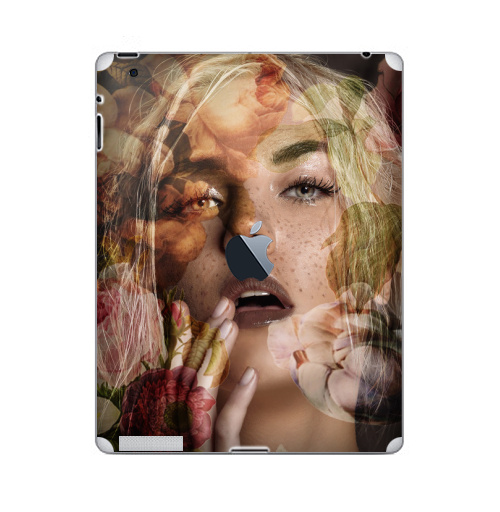 Наклейка на Планшет Apple iPad 4 Retina c яблоком Осенняя девушка,  купить в Москве – интернет-магазин Allskins, осень, девушка, фотография