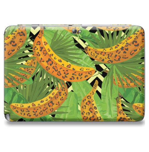 Наклейка на Планшет Samsung Galaxy Note 10.1 (N8000) Паттерн с банами,  купить в Москве – интернет-магазин Allskins, зеленый, текстура, хищник, джунгли, листья, тропики, паттерн, леопард, банан