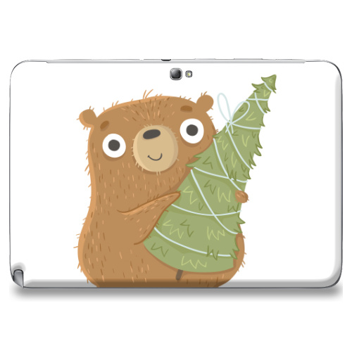 Наклейка на Планшет Samsung Galaxy Note 10.1 (N8000) Новогодний Мишка,  купить в Москве – интернет-магазин Allskins, медведь, новый год, персонажи, детские