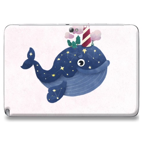 Наклейка на Планшет Samsung Galaxy Note 10.1 (N8000) Кит хранитель маяка,  купить в Москве – интернет-магазин Allskins, милые животные, небо, нежно, космос, звезда, морская, маяк, киты