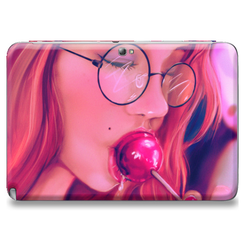 Наклейка на Планшет Samsung Galaxy Note 10.1 (N8000) Девушка с чупачупсом,  купить в Москве – интернет-магазин Allskins, девушка, чупачупс, конфетти, розовый, молодость