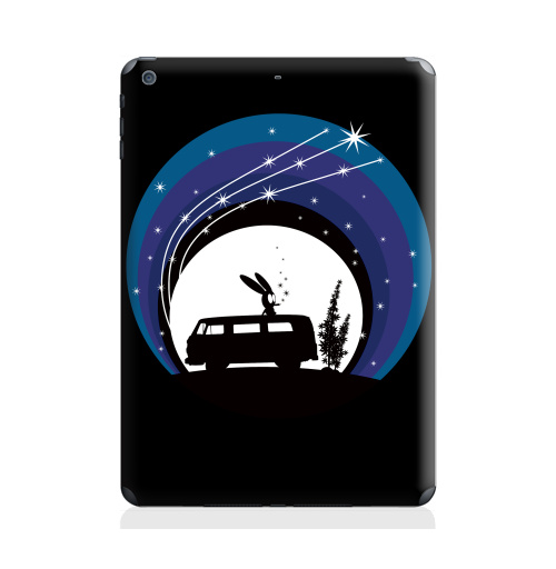 Наклейка на Планшет Apple iPad Air Night Scene,  купить в Москве – интернет-магазин Allskins, Фольксваген, ночь, луна, звезда, дым, заяц