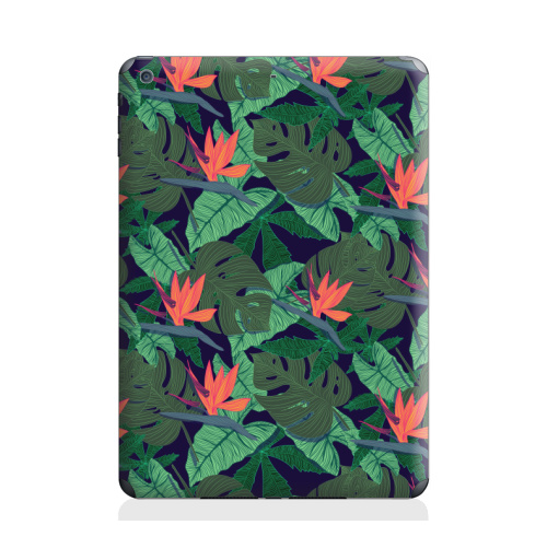Наклейка на Планшет Apple iPad Air Тропический паттерн,  купить в Москве – интернет-магазин Allskins, сочный, монстера, птицы, рай, цветы, текстура, паттерн, джунгли, тропики