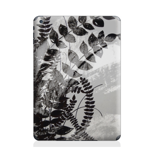 Наклейка на Планшет Apple iPad Air Растения,  купить в Москве – интернет-магазин Allskins, черно-белое, растение, растительный, серый, черный, белый, графика