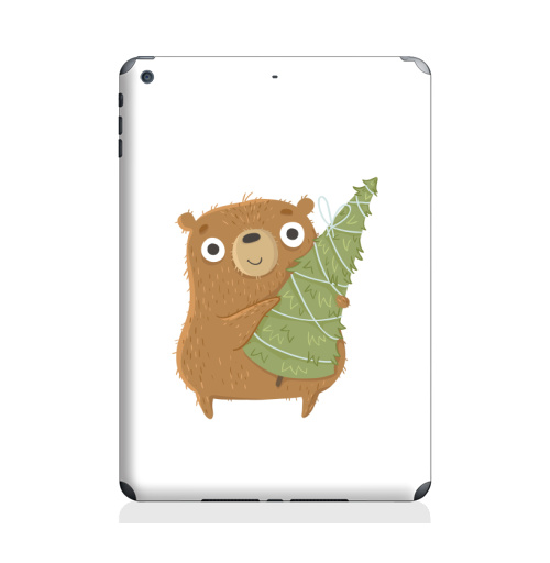 Наклейка на Планшет Apple iPad Air Новогодний Мишка,  купить в Москве – интернет-магазин Allskins, медведь, новый год, персонажи, детские