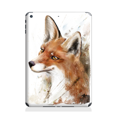 Наклейка на Планшет Apple iPad Air Рыжая лиса,  купить в Москве – интернет-магазин Allskins, лиса, природа, оранжевый, акварель, животные