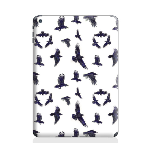 Наклейка на Планшет Apple iPad Air Стая воронов,  купить в Москве – интернет-магазин Allskins, ворона, птицы, Крылья, готика, бесшовный, акварель