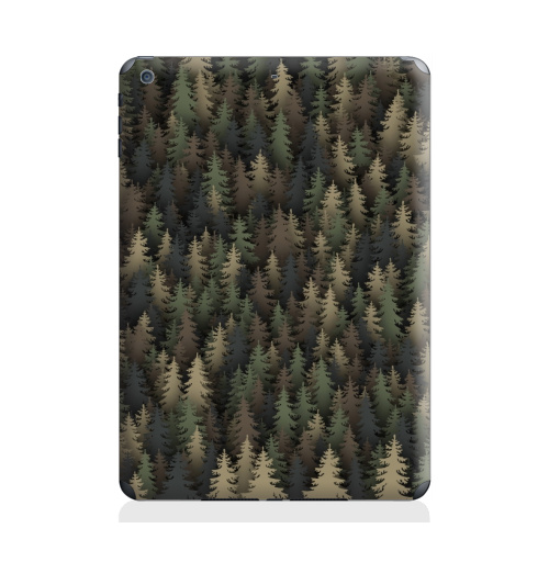 Наклейка на Планшет Apple iPad Air Лесной камуфляж,  купить в Москве – интернет-магазин Allskins, лес, природа, охота, военные, хаки, деревья, ель, новый год