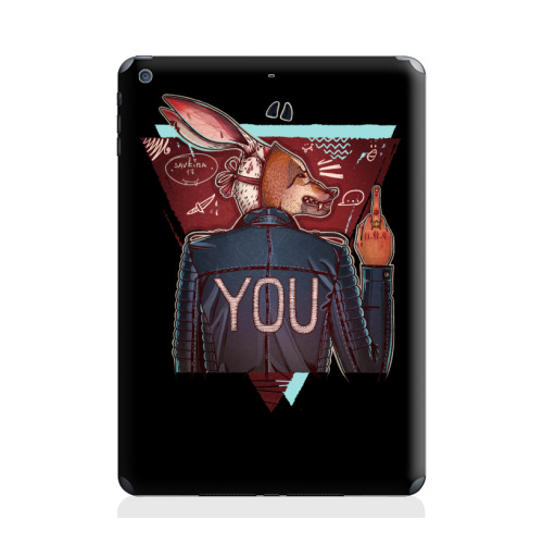 Наклейка на Планшет Apple iPad Air Волкозаяц,  купить в Москве – интернет-магазин Allskins, крутые животные, иллюстрацияпринт, подарки, хипстер, заяц, собаки, волк