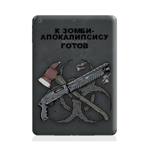 Наклейка на Планшет Apple iPad Air К зомби-апокалипсису готов,  купить в Москве – интернет-магазин Allskins, оружие, зомби, дробовик, топор