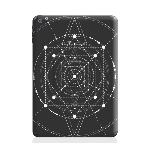 Наклейка на Планшет Apple iPad Air Тайный код мироздания,  купить в Москве – интернет-магазин Allskins, черно-белое, духовность, секрет, дух, геометрия, сакральное, fashionillustration