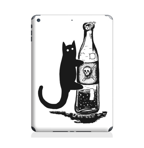 Наклейка на Планшет Apple iPad Air Кот с бутылкой,  купить в Москве – интернет-магазин Allskins, кошка, алкоголь, вино, яд