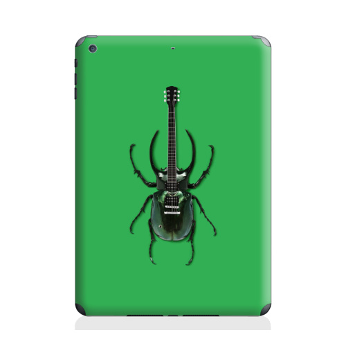 Наклейка на Планшет Apple iPad Air Музыка насекомых,  купить в Москве – интернет-магазин Allskins, жук, насекомые, гитара, зеленый, музыка, природа, поп-арт, сюрреализм