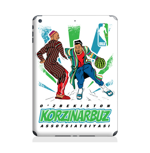 Наклейка на Планшет Apple iPad Air Узбекский баскетбол,  купить в Москве – интернет-магазин Allskins, спорт, баскетбол, арбуз, узбекистан, Узбеки, мигранты