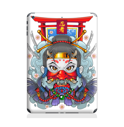 Наклейка на Планшет Apple iPad Air Девушка ниндзя,  купить в Москве – интернет-магазин Allskins, мистика, ниндзя, ассасин, они, демоны, азия, shinobi, Япония, манга, девушка, мифология