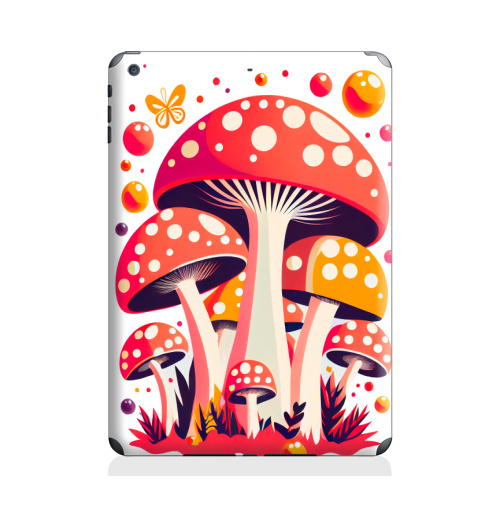 Наклейка на Планшет Apple iPad Air Красные мухоморы,  купить в Москве – интернет-магазин Allskins, грибы, мухоморы, красный, красочный