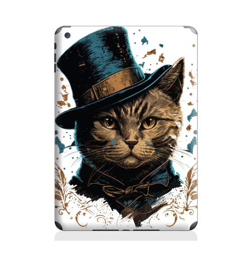 Наклейка на Планшет Apple iPad Air Кот в цилиндре,  купить в Москве – интернет-магазин Allskins, поп-арт, котята, котопринт, популярный, шляпа, искусство
