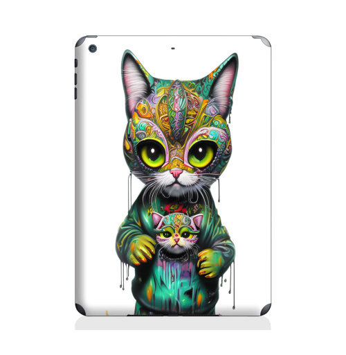 Наклейка на Планшет Apple iPad Air Милый котенок в стрит арте,  купить в Москве – интернет-магазин Allskins, стритарт, котята, кошка, краски, детские