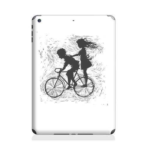 Наклейка на Планшет Apple iPad Air Летнее, велосипедное,  купить в Москве – интернет-магазин Allskins, черно-белое, парные, детские, для влюбленных, радость, лето, дружба, велосипед, любовь, 8 марта, 300 Лучших работ