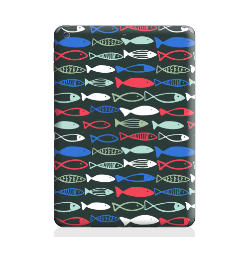Наклейка на Планшет Apple iPad Air Веселые рыбехи,  купить в Москве – интернет-магазин Allskins, милые животные, детские, океаны, морская, лето, вода, графика, рыба, животные