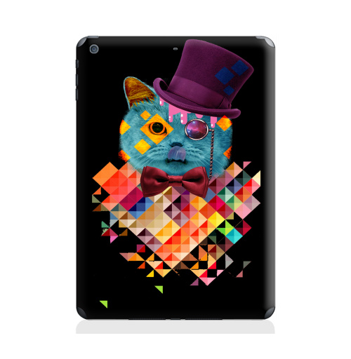 Наклейка на Планшет Apple iPad Air ПсихоКэт,  купить в Москве – интернет-магазин Allskins, космокот, оранжевый, абстракция, космос, кошка, паттерн, хипстер, ромбы, голубой