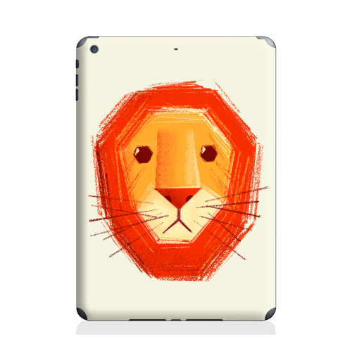 Наклейка на Планшет Apple iPad Air Грустный лев,  купить в Москве – интернет-магазин Allskins, милые животные, детские, животные, любовь, желтый, лето, оранжевый, печаль, король, грустные, печальный