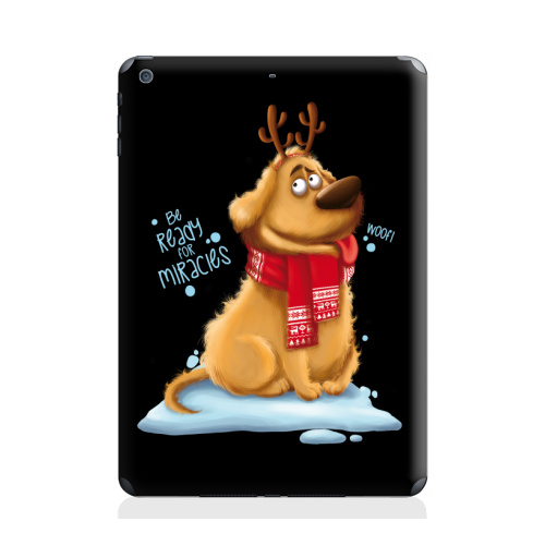 Наклейка на Планшет Apple iPad Air Будь готов к чудесам,  купить в Москве – интернет-магазин Allskins, новый год, детские, шарф, снег, зима, собаки, крутые животные