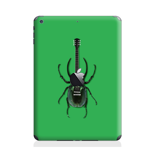 Наклейка на Планшет Apple iPad Air с яблоком Музыка насекомых,  купить в Москве – интернет-магазин Allskins, жук, насекомые, гитара, зеленый, музыка, природа, поп-арт, сюрреализм