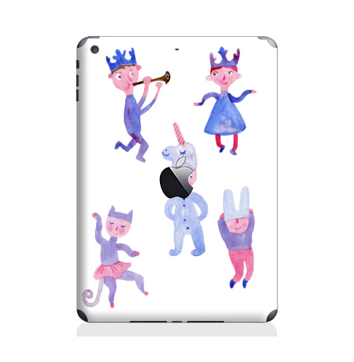 Наклейка на Планшет Apple iPad Air с яблоком Детский праздник,  купить в Москве – интернет-магазин Allskins, акварель, детские, пикник, карнавал, танцы, музыка, единорог, заяц, принцесса, принц